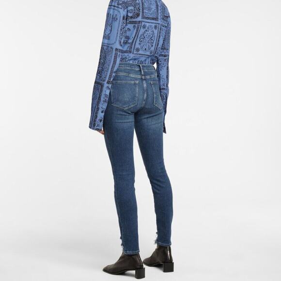 FRAME Le Skinny de Jeanne Mid-Rise Skinny Jeans Indigo Wash Size 26W - Picture 5 of 14